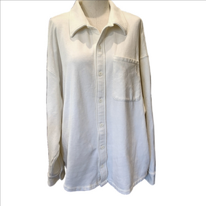 PINK Victoria's Secret White Casual Button Down OVERSIZE Shirt